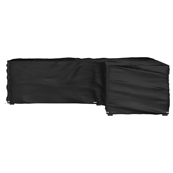 vidaXL Överdrag för utemöbler 16 ölj. 250x250x70cm L-format Svart