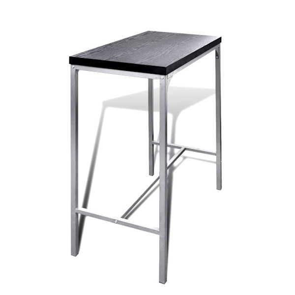 vidaXL Barstolar med bord hög-design metall + svart Svart