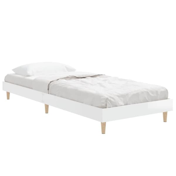 vidaXL Sängram vit högglans 75x190 cm konstruerad trä Vit