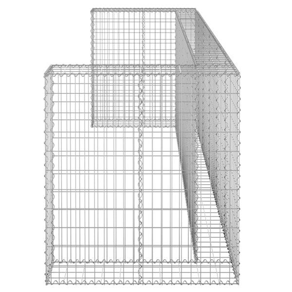 vidaXL Gabionmur för soptunnor galvaniserat stål 325x100x110 cm Silver