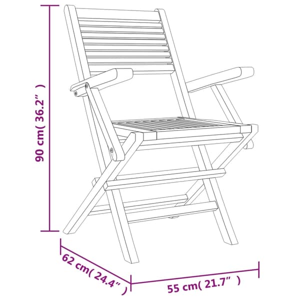 vidaXL Hopfällbara stolar 6 st 55x62x90 cm massivt trä i teak Brun