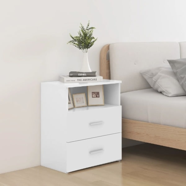 vidaXL Sängbord vit högglans 50x32x60 cm Vit