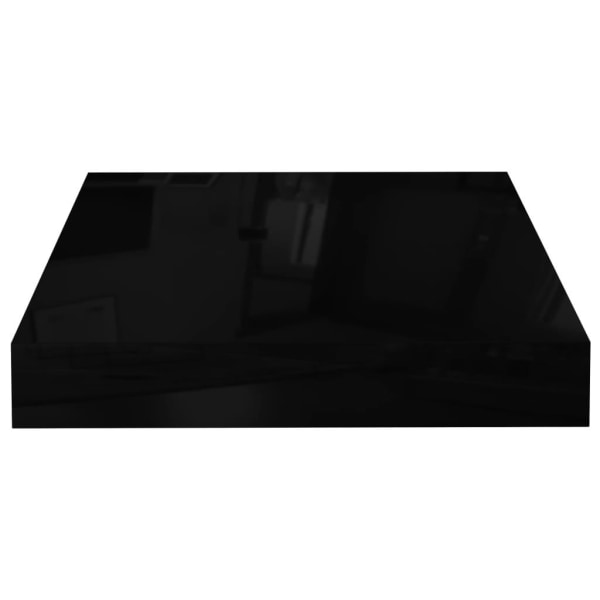 vidaXL Svävande vägghyllor 2 st svart högglans 23x23,5x3,8 cm MD Svart
