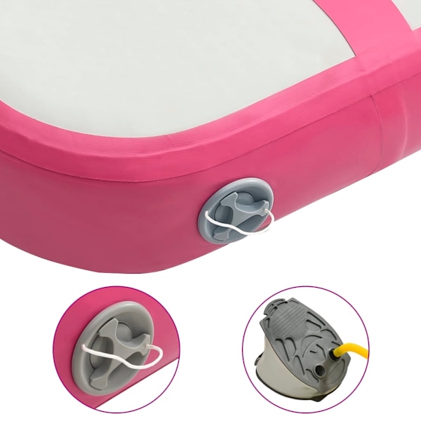 vidaXL Uppblåsbar gymnastikmatta med pump 60x100x15 cm PVC rosa Rosa