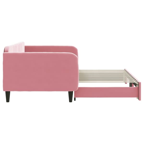 vidaXL Dagbädd utdragbar rosa 100x200 cm sammet Rosa