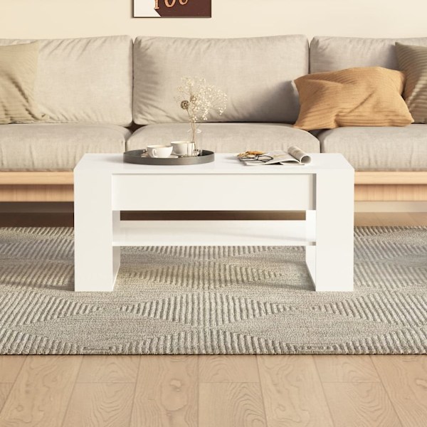 vidaXL Soffbord vit högglans 102x55x45 cm konstruerat trä Vit