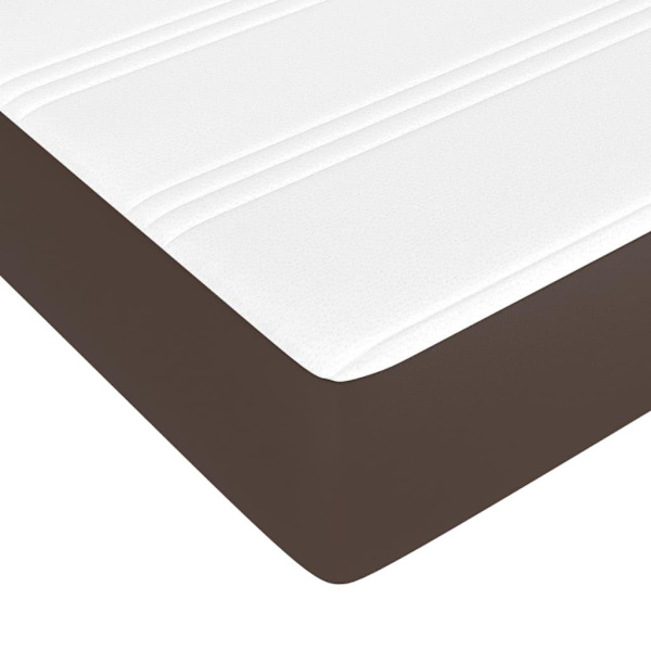 vidaXL Ramsäng med madrass brun 140x200 cm konstläder Brun