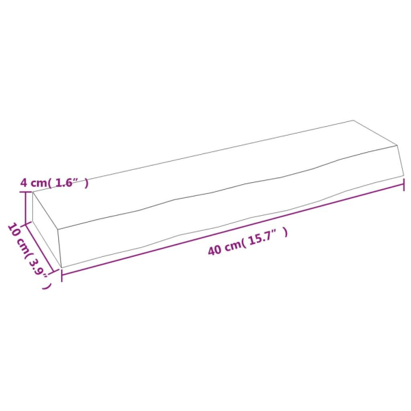 vidaXL Bordsskiva ljusbrun 40x10x4 cm behandlad massiv ek Brun