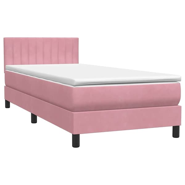 vidaXL Ramsäng med madrass rosa 90x210 cm sammet Rosa