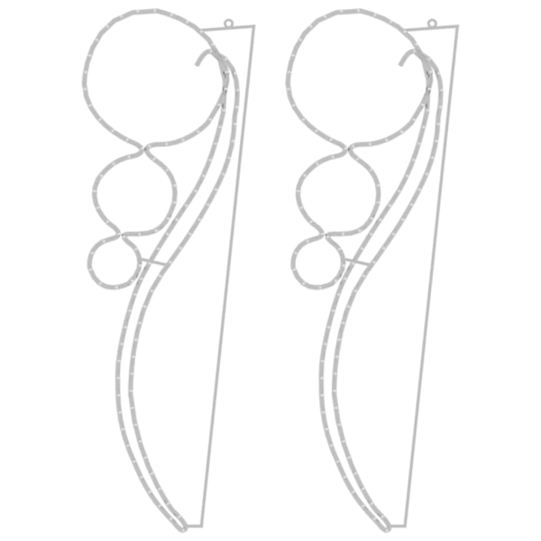 vidaXL Klotformade ljusslingor 2 st varmvit 111,5x35x4,5 cm