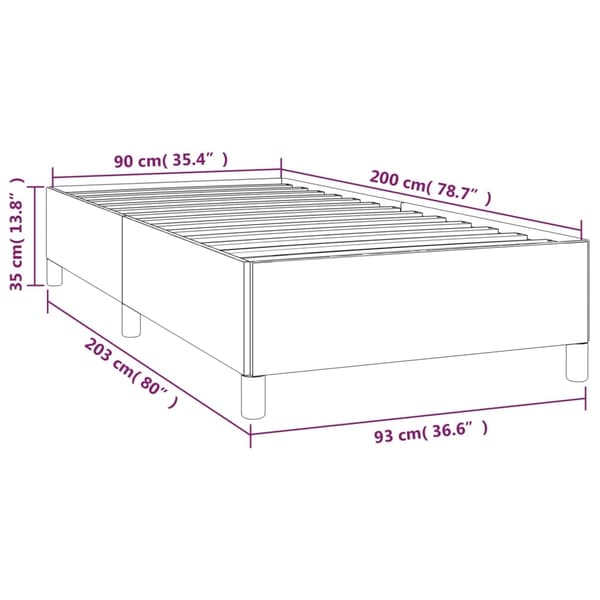 vidaXL Sängram cappuccino 90x200 cm konstläder Brun