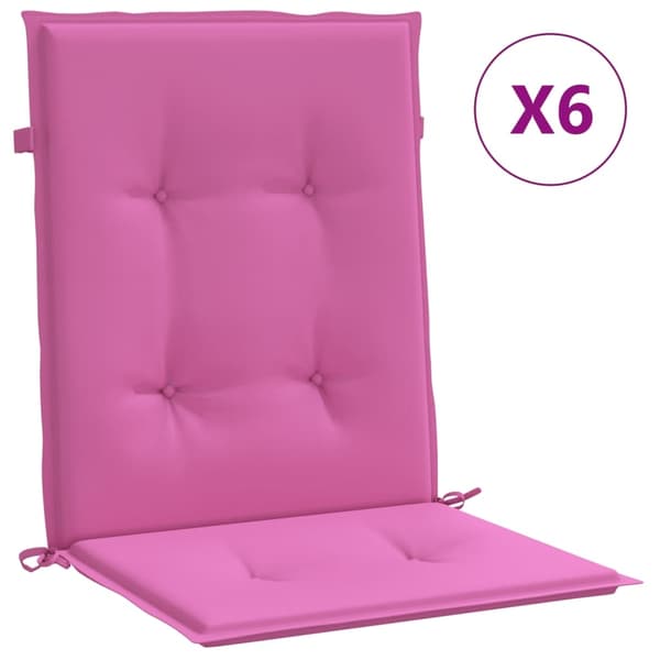 vidaXL Ryggkuddar 6 st Oxford Tyg Rosa Rosa
