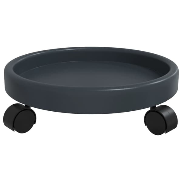 vidaXL Blomvagnar med hjul 2 st grå diameter 34 cm 35 kg Grå