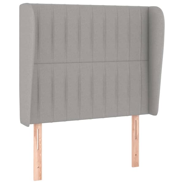 vidaXL Ramsäng med madrass ljusgrå 90x200 cm tyg Grå