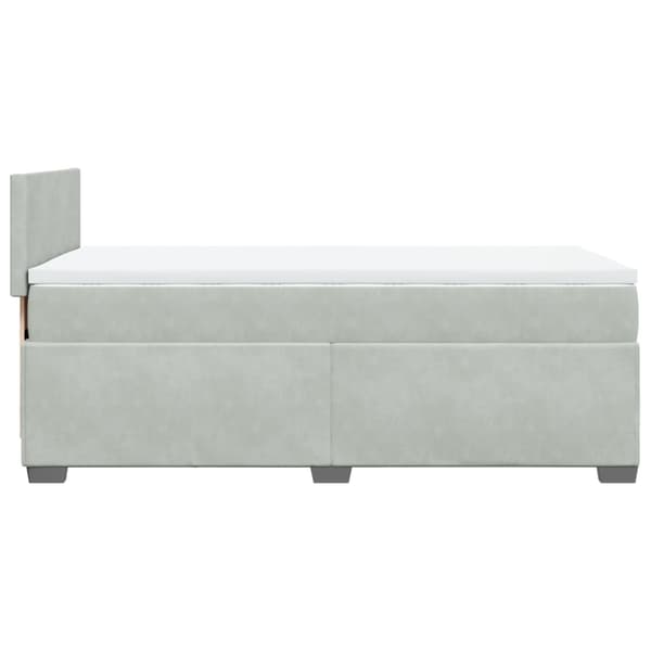 vidaXL Ramsäng med madrass ljusgrå 80x200 cm sammet Grå