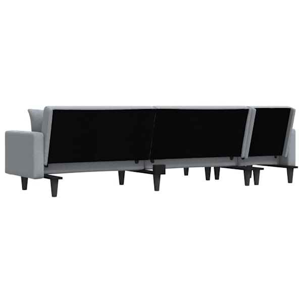 vidaXL L-formad bäddsoffa ljusgrå 275x140x70 cm tyg Grå
