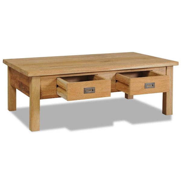 vidaXL Soffbord i massiv teak 100x60x35 cm Brun