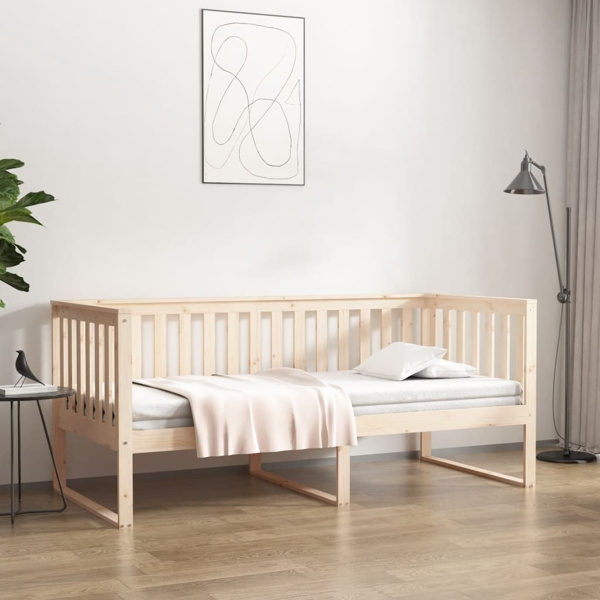 vidaXL Dagbädd 100x200 cm massiv furu Brun