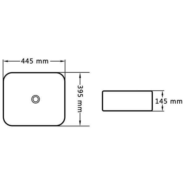 vidaXL Handfat 44,5x39,5x14,5 cm keramik vit Vit