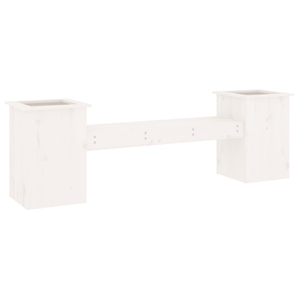 vidaXL Odlingslåda vit 184,5x39,5x56,5 cm massiv furu Vit
