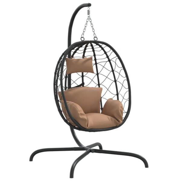 vidaXL Hängande stol med dyna taupe konstrotting & stål Taupe