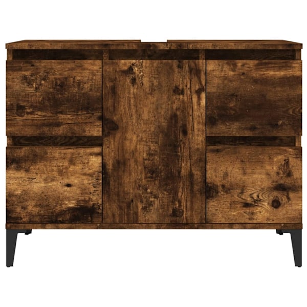 vidaXL Tvättställsskåp rökfärgad ek 80x33x60 cm konstruerat trä Brun