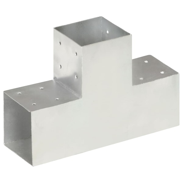 vidaXL Stolpbeslag 4 st T-form galvaniserad metall 101x101 mm Silver