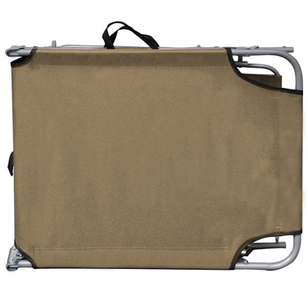 vidaXL Hopfällbar solsäng med tak stål taupe Taupe