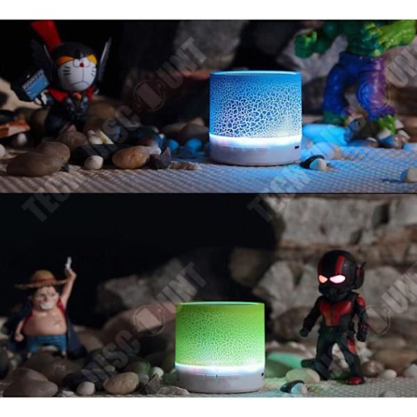 Mini Bluetooth-kaiutin kannettava LED: llä, langaton, voimakas, - Handsfree puhelimille, tableteille, tietokoneille® -