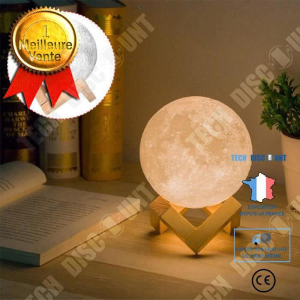 TD® LED Bordlampe Måne på 18 Cm Støtte/Taktile Kontakt Dekoration 3D / Indendørs Værelse Stue/Lys Hvid Gul