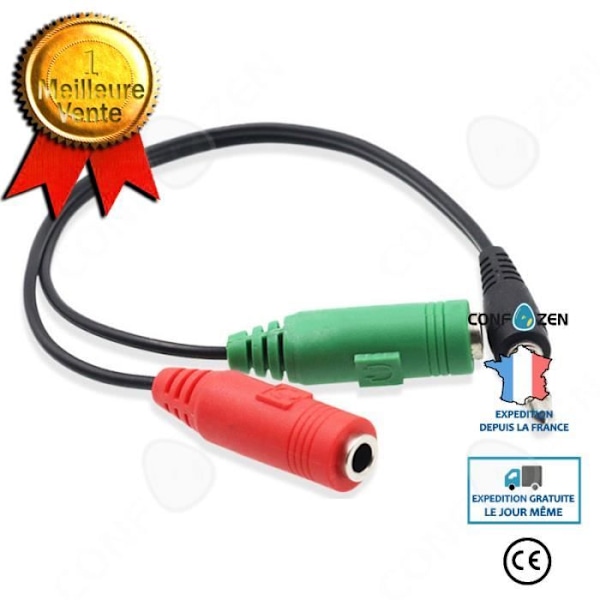 CONFO® 3,5 mm audiojohtoa yksi kahteen matkapuhelimeen K laulu laulu mikrofonipari kaapeli 3,5 mm audiojohto punainen ja vihreä kaapeli