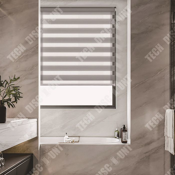 Stribede gardiner - TD® - Sæt af 2 - 45x170 cm - Polyester - Mørklægningsgardiner - Hvid Vit
