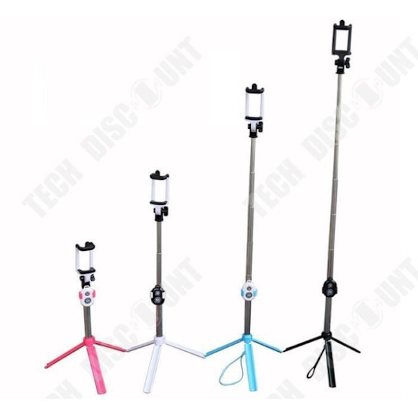 TD® Teleskopisk tripod Self-stick blå - Bluetooth selfie stick blå - Selfie stang til forskellige modeller