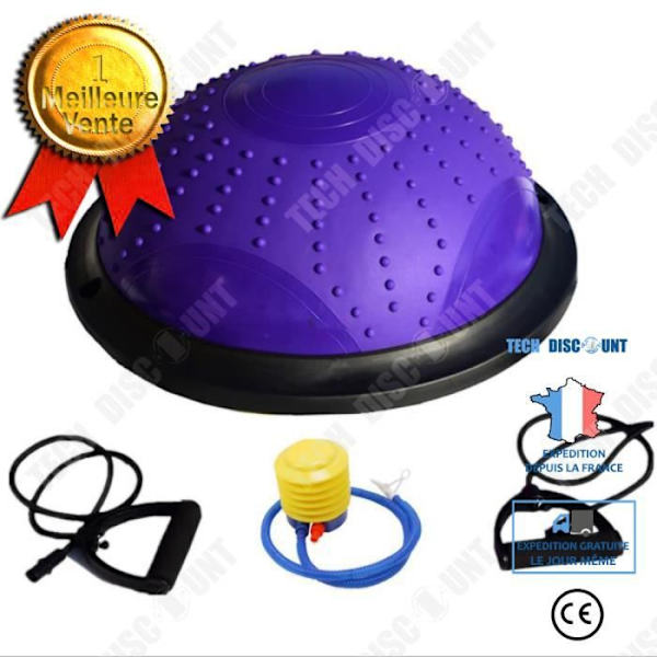TD ISE Balance Trainer Halvtraningsboll O 46 cm med motstandskablar och pump for Yoga Gymnastik Lila 10525 Fyndiq