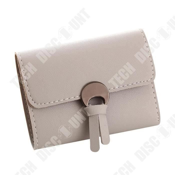 TD® Multifunktionel lang læderpung til kvinder med flere rum beige til sedler, kort, billeder, lommer design cuir