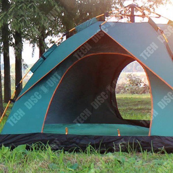 TD® campingtält med helautomatiska glasfiberstolpar strandtält med solskydd och ventilation