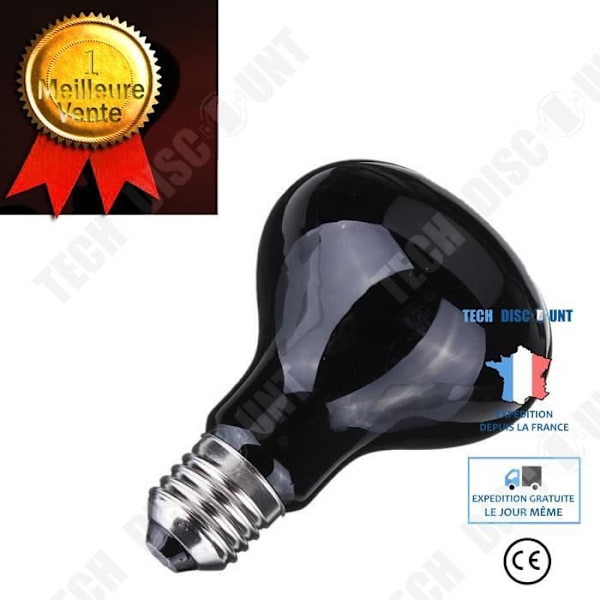 TD® E27 100W Infrarød Varme Lampe UVA Terrarium Vivarium Reptil Varme Sort