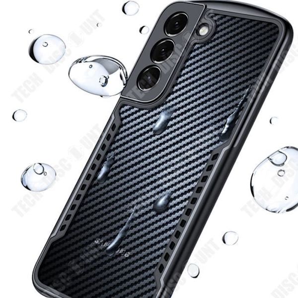 TD® Sormenjälkiä estävä, pudotuksilta suojaava puhelintasku Samsung Galaxy s22:lle + karbonikuituhiekka-tekstuurilla