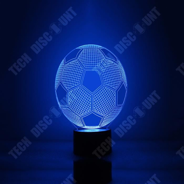 TD® 3D Football Illusion Lampa 3D Nattlampa för pojkar 7 Färg Dekorativ Lampa