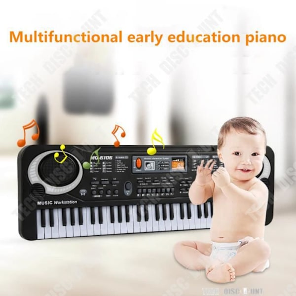 TD® Multifunktions elektronisk klaver med 37 tangenter og mikrofon til børn og voksne Farverige rytmiske hænder Musikinstrument
