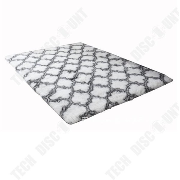 TD® GOGOLOVING Shaggy Living Room Matta 120 x 160 cm i vit kalebassmönster
