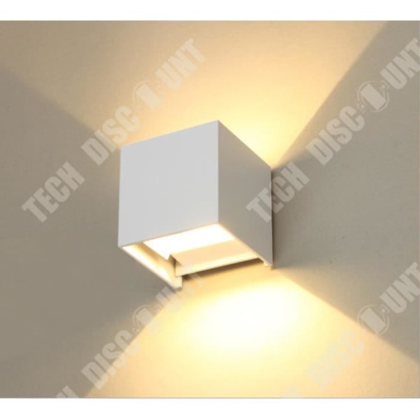 TD® LED utomhusbelysning, IP65 justerbar vattentät kub LED-vägglampa, upp och ner trädgårdslampa med LED svart vit