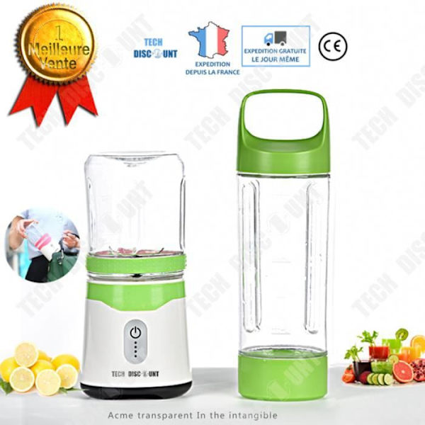Mini Bärbar Smoothie Blender Baby stavmixer med 500 ml kalebassflaska Bärbar USB uppladdningsbar elektrisk hackare
