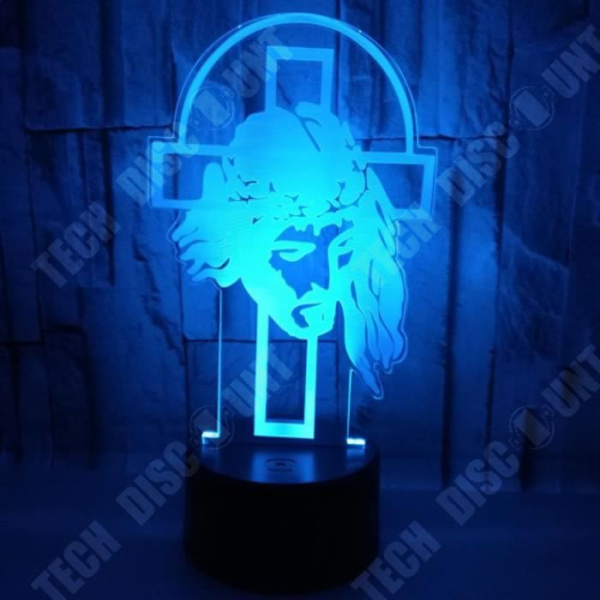 TD® Uusi Jeesus Risti 3D Yövalot Värilliset Valot Kosketus Kiitospäivä Lahjat 3D Illuusio Pieni Pöytälamppu
