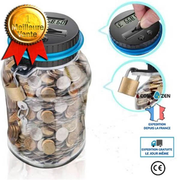 CONFO 1.8L-Elektronisk sparegris, med lås - Sort - julegave