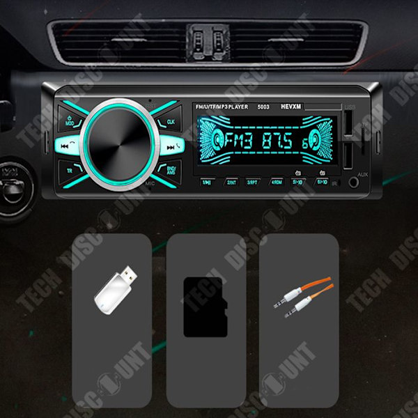 TD® Bluetooth-autoradio bluetooth MP3-soitin 12V kaksinkertainen USB seitsemän väriä valoa varten autoon