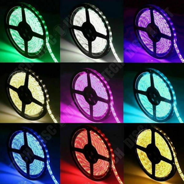 TD® LED-stripe 5m Intelligent Lysbånd 5050 Multifarvet Fjernbetjening Skift Synkroniser Musik Rytme LED-strip Bryllup F