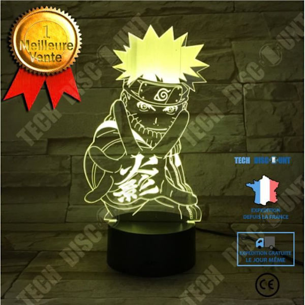 3D Nattlampa - TD® - Naruto - 7 Färger - LED - Akryl 7 färger