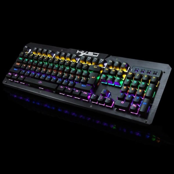 2017 HXSJ 2600 LED-bakgrundsbelysning USB Ergonomic Gaming Gamer Mekaniskt tangentbord Svart