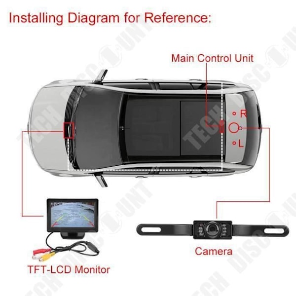TD® Komplett bildskärm + backkamera Trådlös infraröd nattseende Tillbehör bil kringutrustning parkering